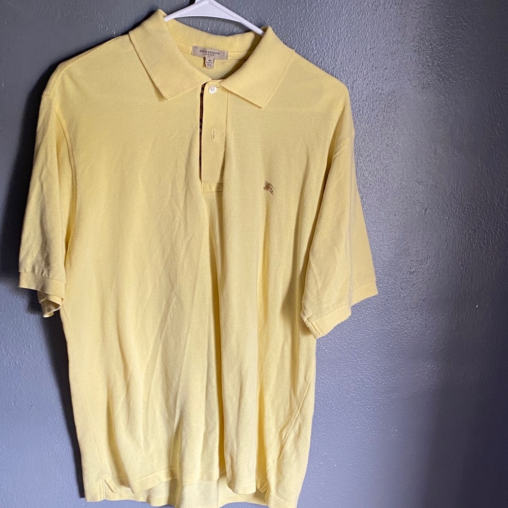 Burberry Yellow Polo Shirt with Chest Logo
